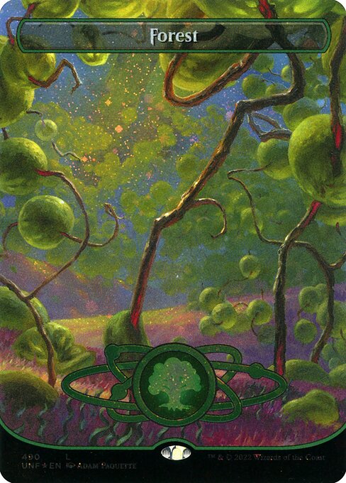 Forest (490) (Borderless) (Galaxy Foil) - Unfinity - L - 490