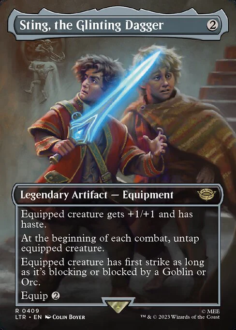 Sting, the Glinting Dagger (Borderless) - Universes Beyond: The Lord of the Rings: Tales of Middle-earth - R - 409
