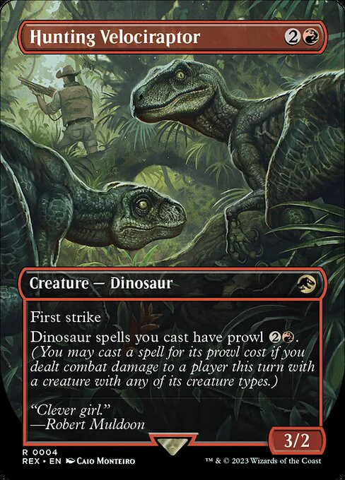 Hunting Velociraptor (Borderless) - Universes Beyond: Jurassic World Collection - R - 4