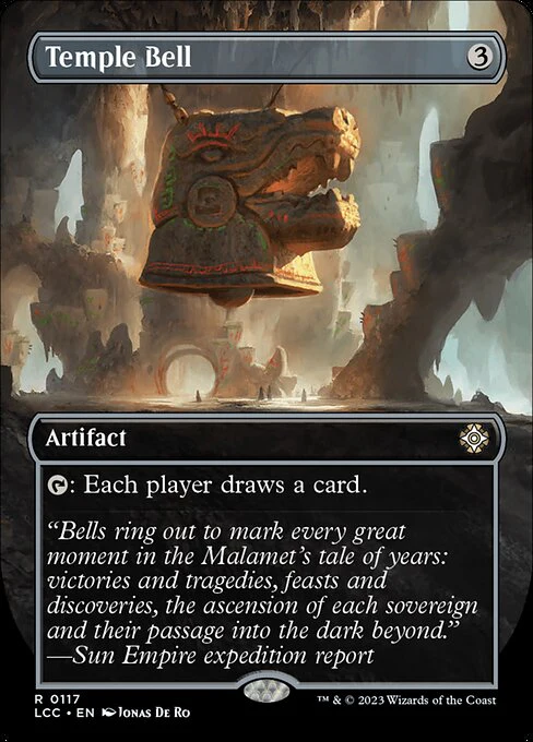 Temple Bell (Borderless) - Commander: The Lost Caverns of Ixalan - R - 117