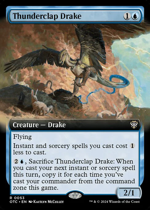 Thunderclap Drake (Extended Art) - Commander: Outlaws of Thunder Junction - R - 53
