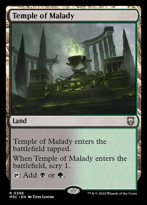 Temple of Malady (Ripple Foil) - Commander: Modern Horizons 3 - R - 388
