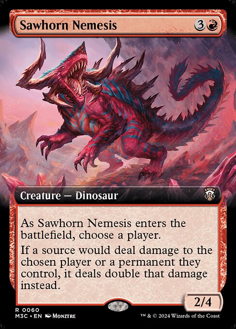 Sawhorn Nemesis (Extended Art) (Ripple Foil) - Commander: Modern Horizons 3 - R - 60