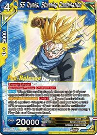 SS Trunks, Stunning Combination - Legend of the Dragon Balls Pre-Release Cards - Rare - BT25-136