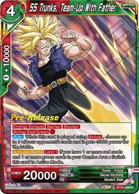 SS Trunks, Team-Up With Father - Legend of the Dragon Balls Pre-Release Cards - Rare - BT25-129