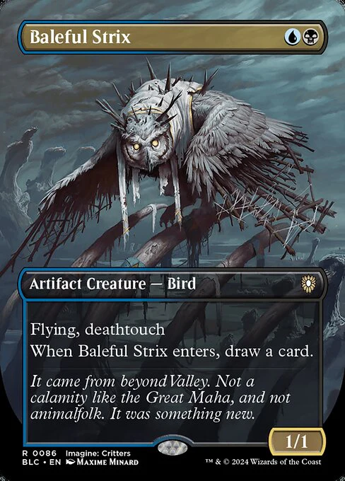 Baleful Strix (Borderless) - Commander: Bloomburrow - R - 86