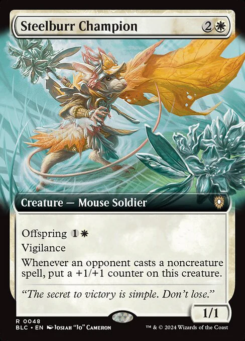 Steelburr Champion (Extended Art) - Commander: Bloomburrow - R - 48
