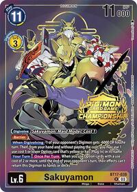 Sakuyamon (Championship 2024 Gold Stamp Card Set) - Secret Crisis - Rare - BT17-038 R