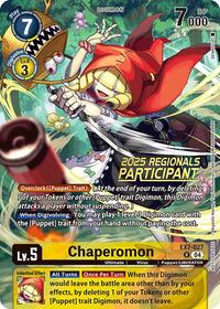 Chaperomon (2025 Regionals Participant) - Digimon LIBERATOR - Rare - EX7-027 R