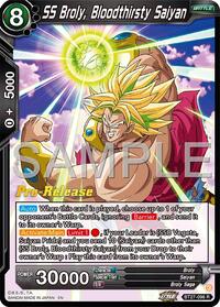 SS Broly, Bloodthirsty Saiyan - History of Z Pre-Release Cards - Rare - BT27-096