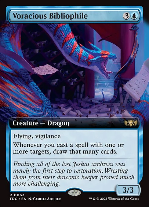 Voracious Bibliophile (Extended Art) - Commander: Tarkir: Dragonstorm - R - 63