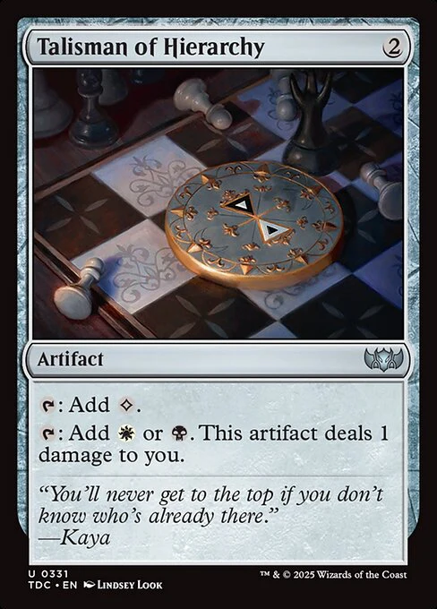 Talisman of Hierarchy - Commander: Tarkir: Dragonstorm - U - 331