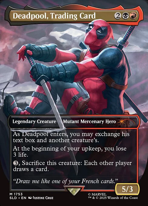 Deadpool, Trading Card (1753) (Rainbow Foil) - Secret Lair Drop Series - M - 1753