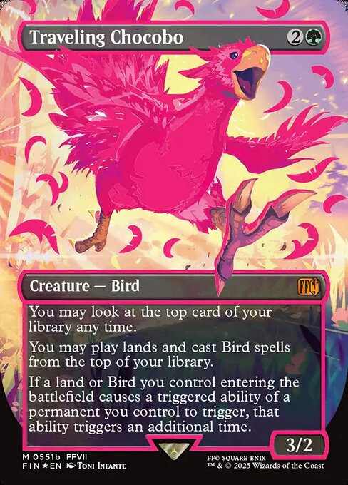 Traveling Chocobo (Borderless) (Neon Ink Pink) - FINAL FANTASY - M - 551b