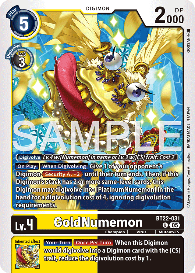 GoldNumemon - Cyber Eden - Uncommon - BT22-031 U
