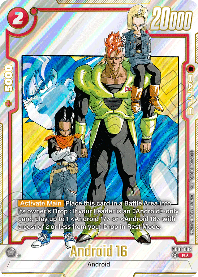 Android 16 (Alternate Art) - Manga Booster 01 - Rare - SB01-002