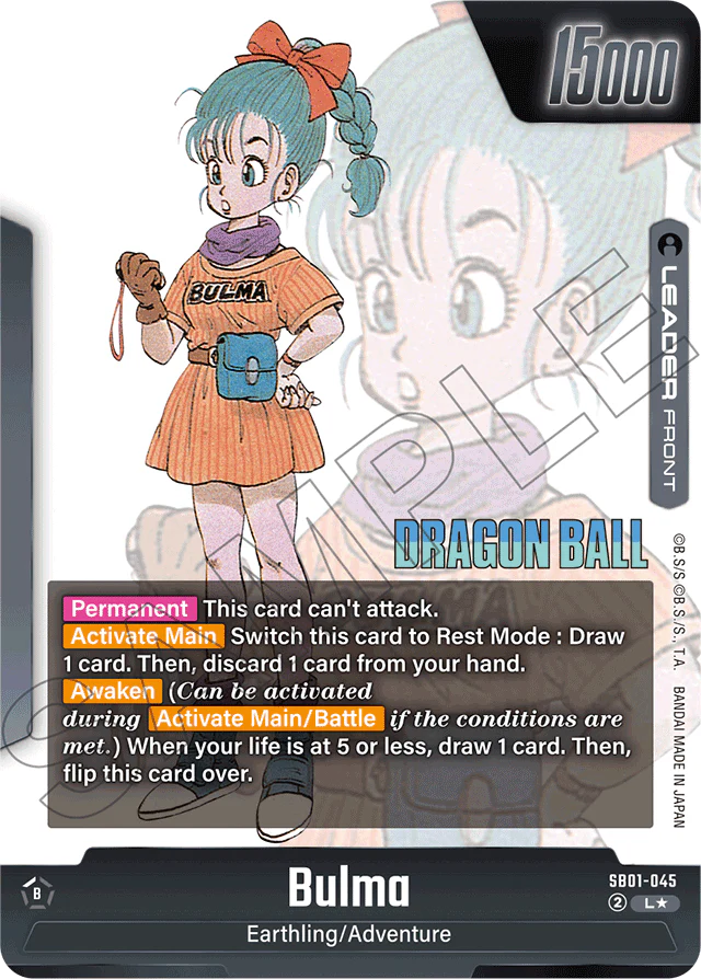 Bulma - SB01-045 (Gold) - Manga Booster 01 - Leader - SB01-045 - Image 2