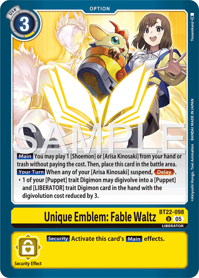 Unique Emblem: Fable Waltz - Cyber Eden - Uncommon - BT22-098 U