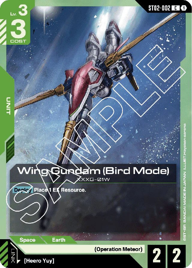 Wing Gundam (Bird Mode) - Starter Deck 02: Wings of Advance - Common - ST02-002