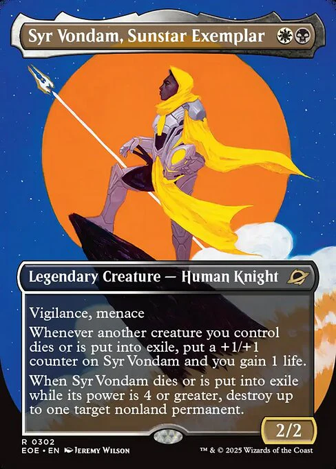 Syr Vondam, Sunstar Exemplar (Borderless) - Edge of Eternities - R - 302
