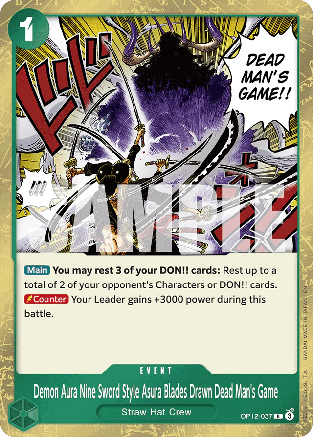 Demon Aura Nine Sword Style Asura Blades Drawn Dead Man's Game - Legacy of the Master - R - OP12-037