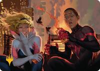 Heroes' Hangout Art Card (Gold-Stamped Planeswalker Symbol) - Art Series: Marvel's Spider-Man - S - 14