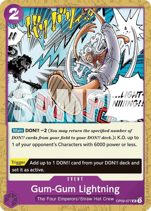 Gum-Gum Lightning (Reprint) - Premium Booster -The Best- Vol. 2 - UC - OP09-077