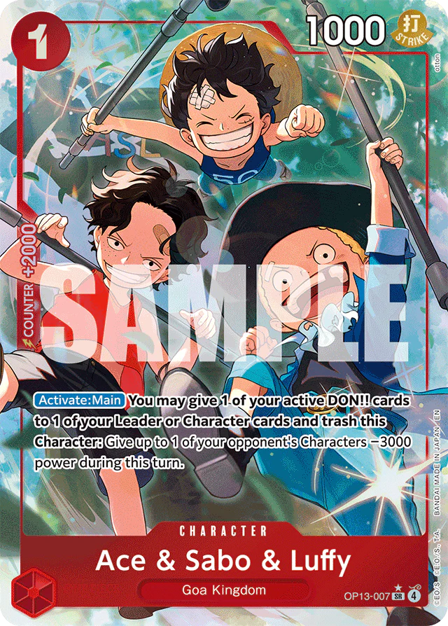 Ace & Sabo & Luffy (Alternate Art) - Carrying On His Will - SR - OP13-007