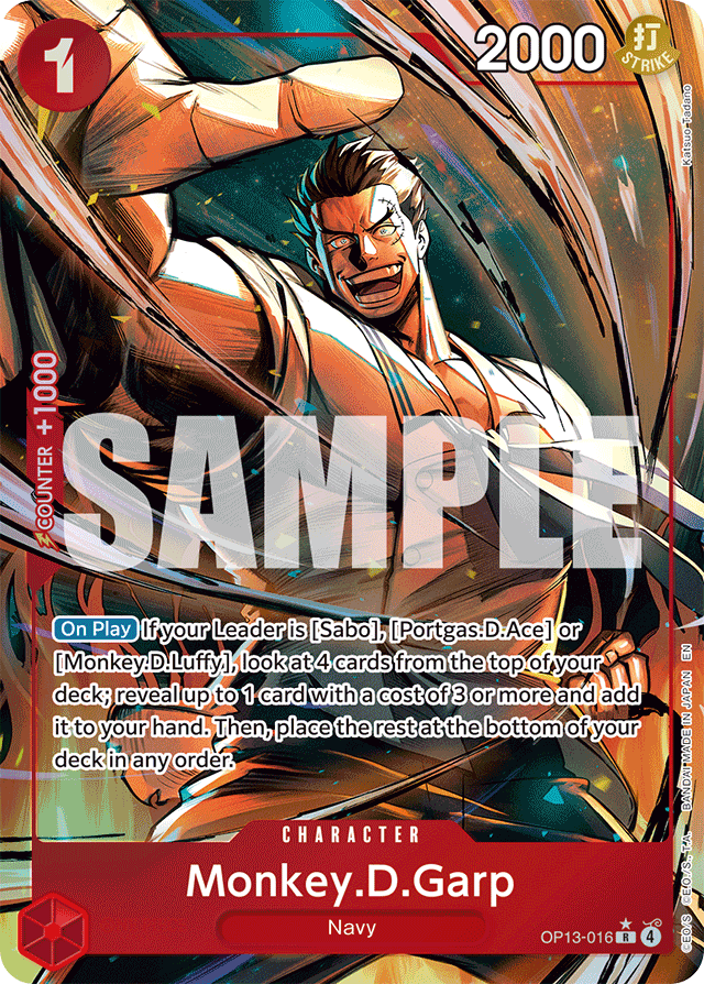 Monkey.D.Garp (Alternate Art) - Carrying On His Will - R - OP13-016