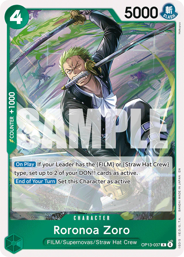 Roronoa Zoro - Carrying On His Will - R - OP13-037