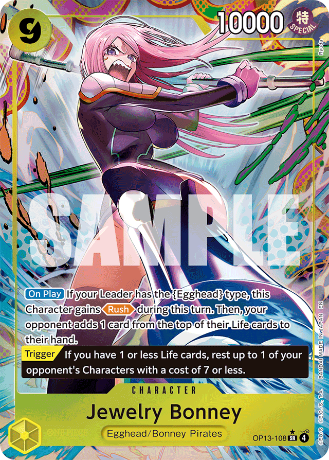 Jewelry Bonney (108) (Alternate Art) - Carrying On His Will - SR - OP13-108