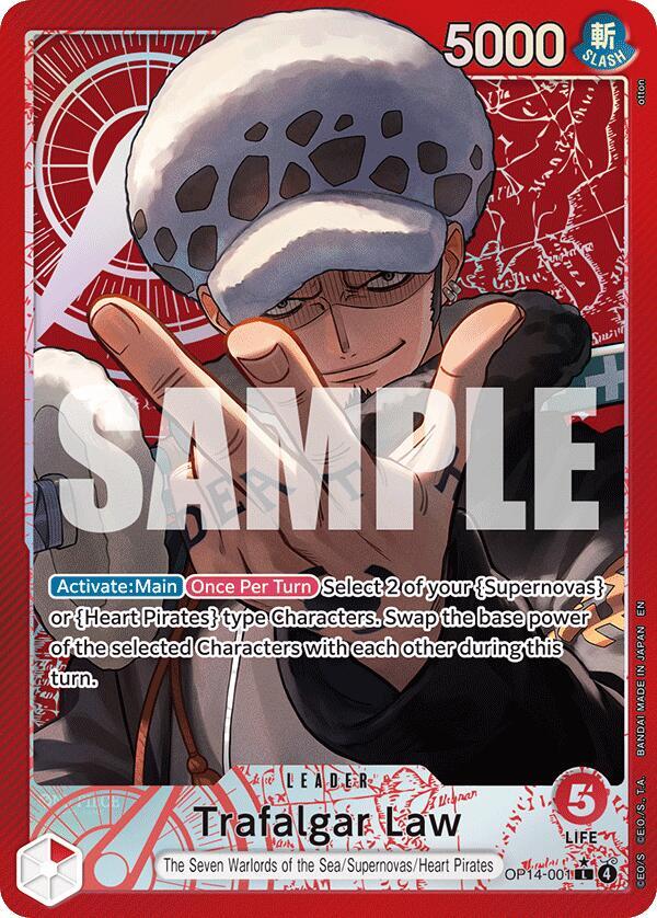 Trafalgar Law - OP14-001 (Alternate Art) - The Azure Sea's Seven - L - OP14-001