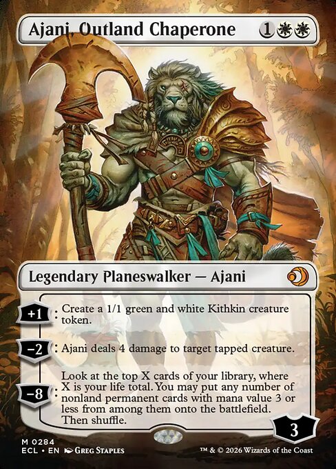 Ajani, Outland Chaperone (Borderless) - Lorwyn Eclipsed - M - 284