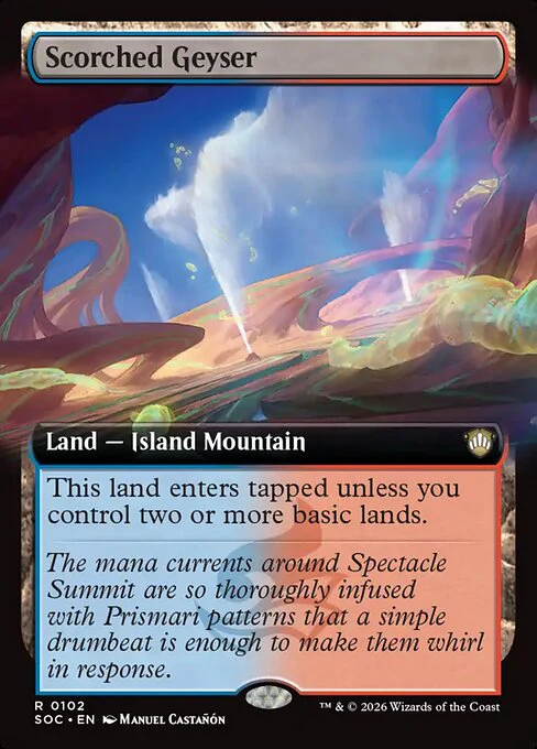 Scorched Geyser (Extended Art) - Commander: Secrets of Strixhaven - R - 102