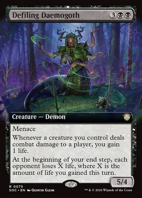 Defiling Daemogoth (Extended Art) - Commander: Secrets of Strixhaven - R - 75