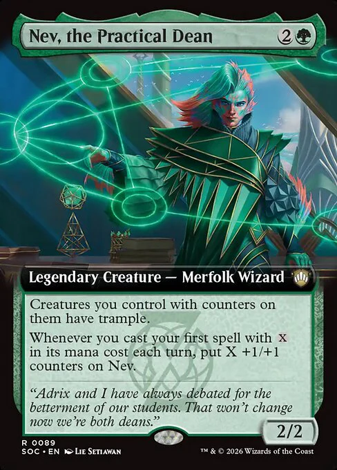 Nev, the Practical Dean (Extended Art) - Commander: Secrets of Strixhaven - R - 89