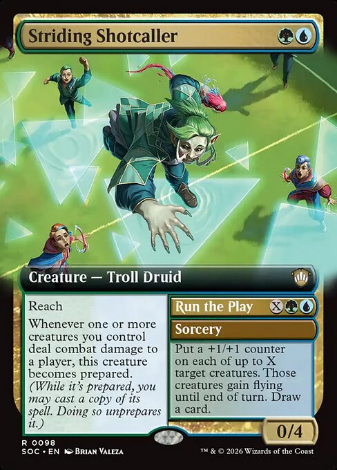 Striding Shotcaller (Extended Art) - Commander: Secrets of Strixhaven - R - 98