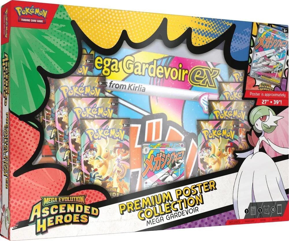 Pokémon TCG: Ascended Heroes - Premium Poster Collection - Mega Gardevoir (10 Booster Packs + Promo) - Ingles
