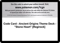 Code Card - Ancient Origins Theme Deck - "Stone Heart" [Regirock] - XY - Ancient Origins - Code Card -