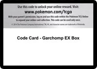 Code Card - Garchomp EX Box - XY Base Set - Code Card -