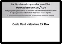 Code Card - Mewtwo EX Box - XY - Evolutions - Code Card -
