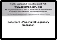 Code Card - Pikachu EX Legendary Collection - XY - BREAKthrough - Code Card -