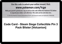 Code Card - Steam Siege Collectible Pin 3 Pack Blister [Volcanion] - XY - Steam Siege - Code Card -