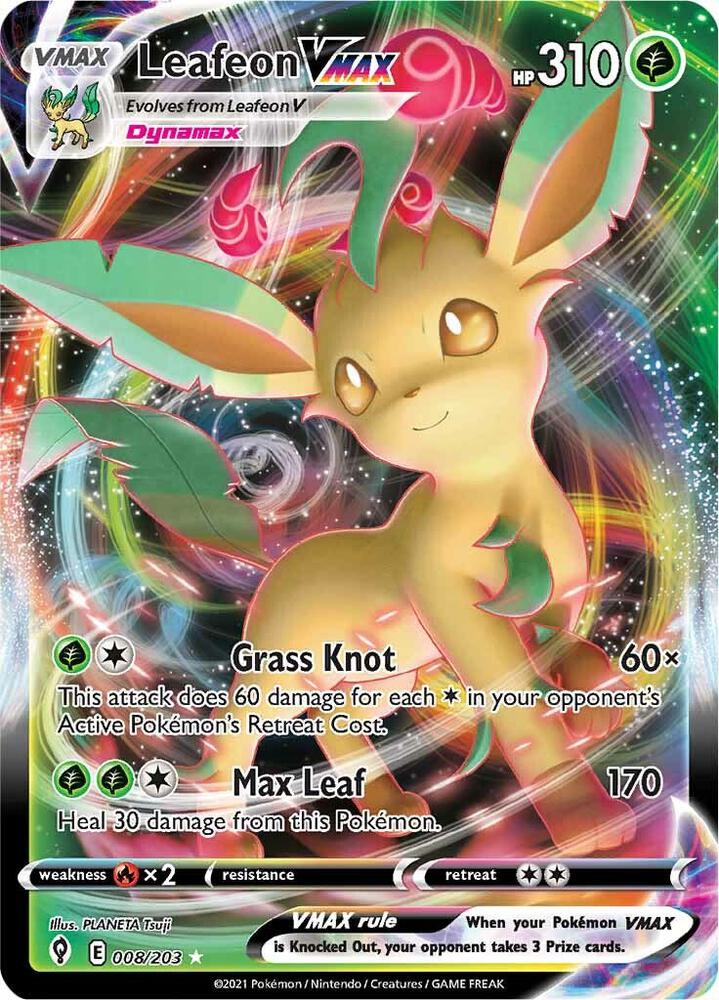 Leafeon VMAX - SWSH07: Evolving Skies - Ultra Rare - 008/203