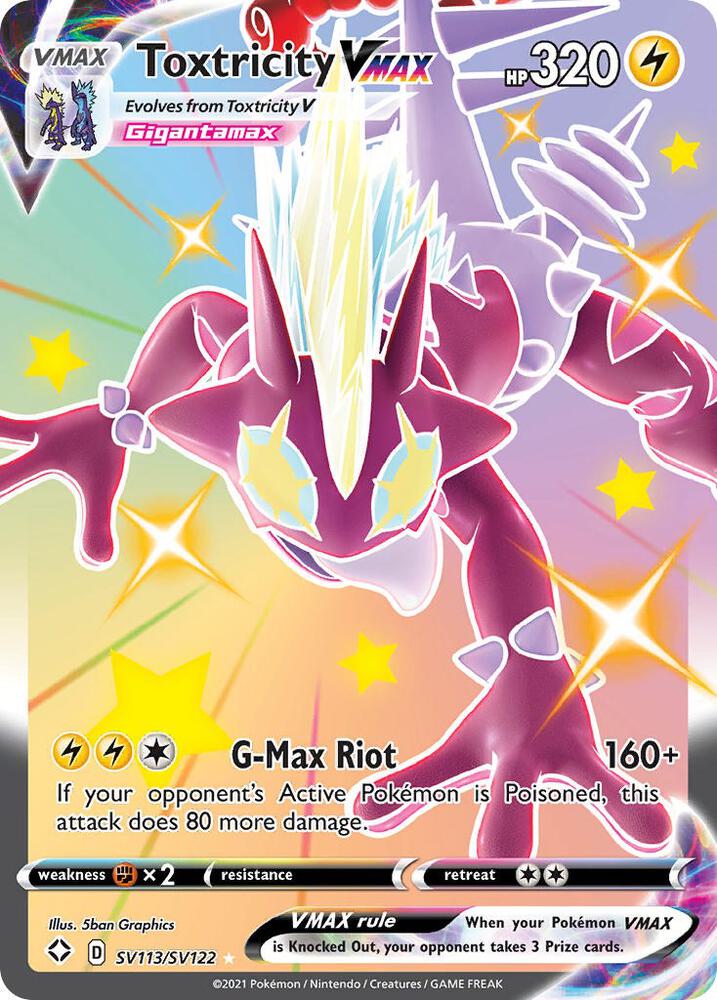 Toxtricity VMAX - Shining Fates: Shiny Vault - Shiny Holo Rare - SV113/SV122